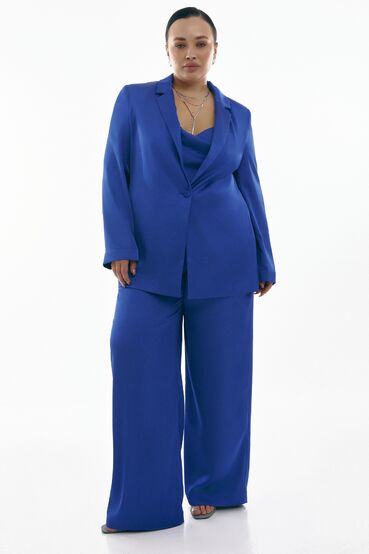 Suit jacket, top and pants satin denim plus size #2