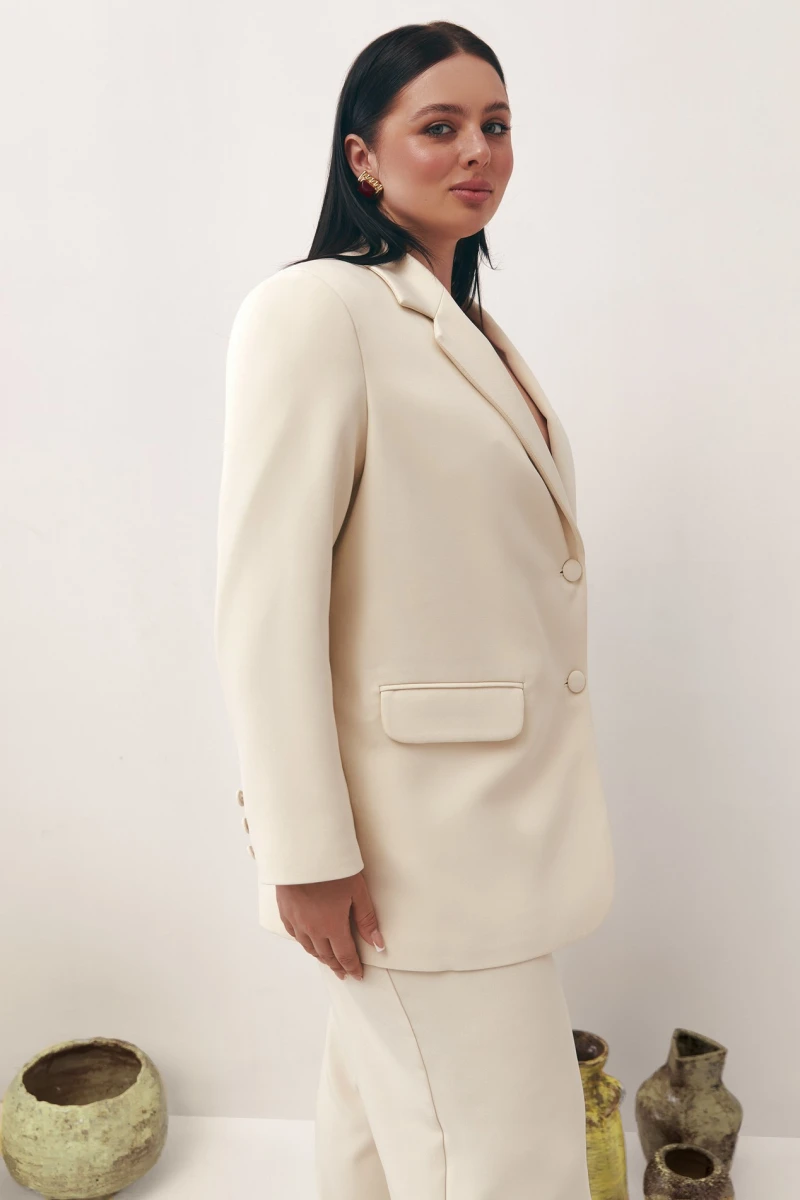 Suit jacket in ivory fabric plus size #2