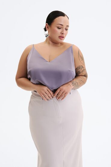 White satin spaghetti strap top  plus size