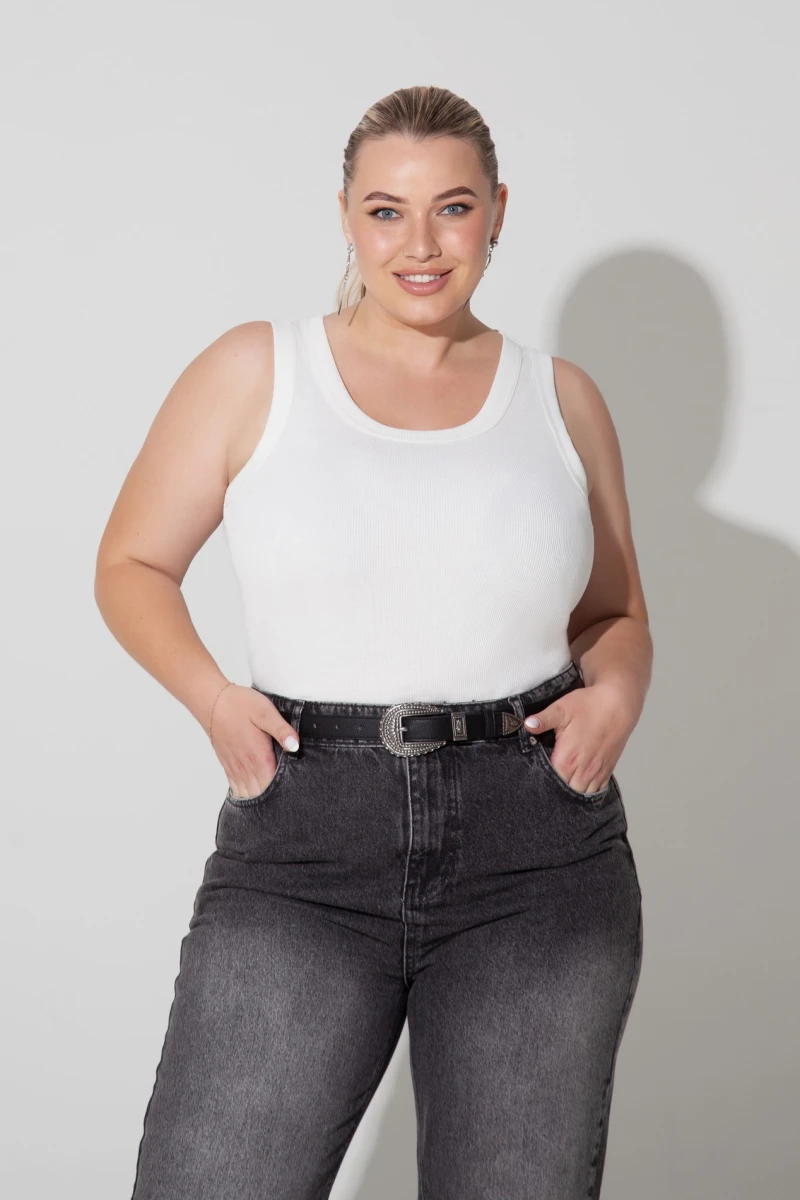 T-shirt knitted with milk rib plus size