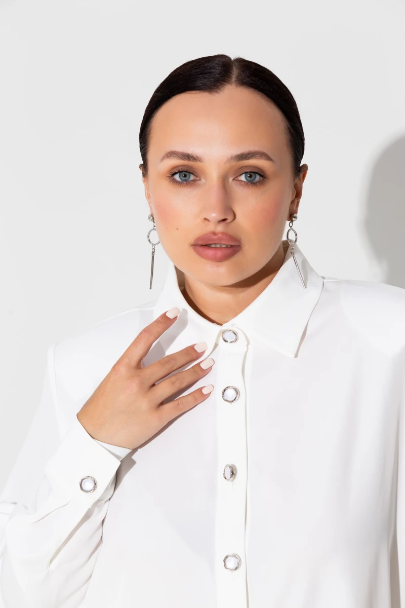 Milk blouse with vintage buttons plus size 