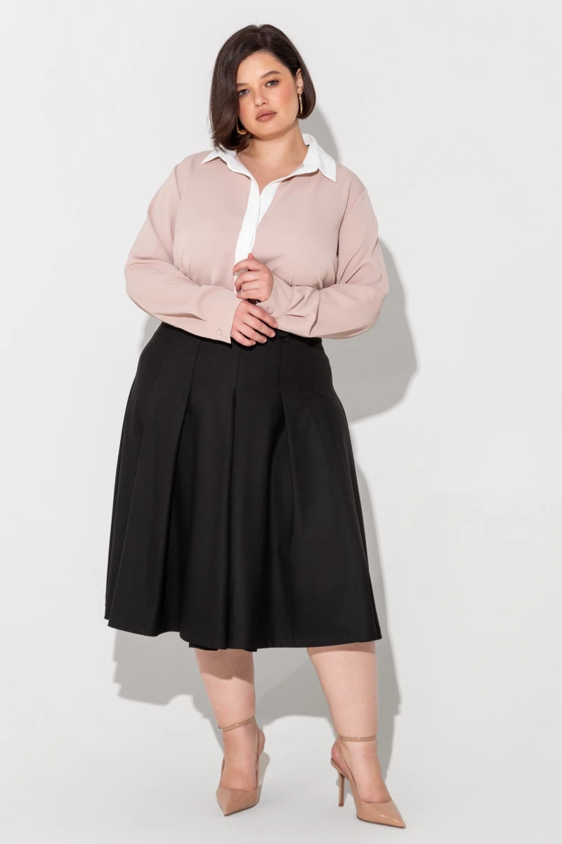  Cream blouse with contrasting insert plus size