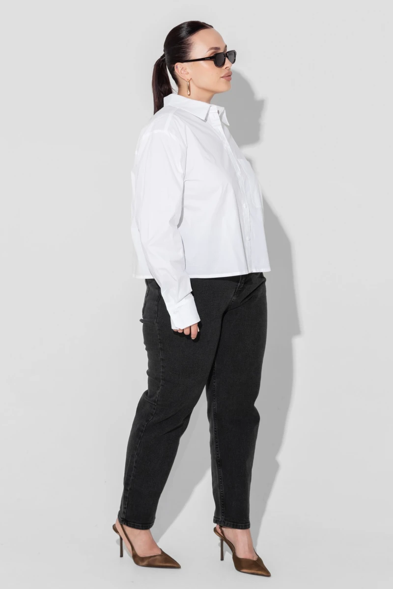 Сорочка біла укорочена plus size