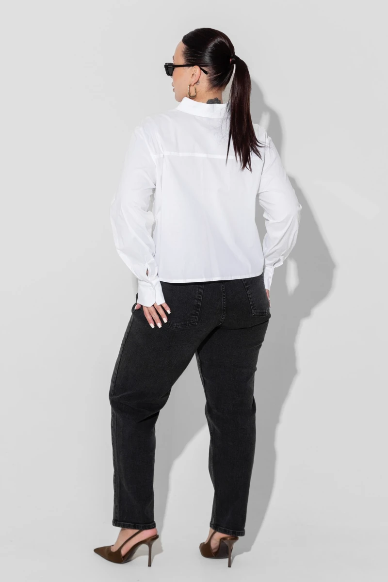 Сорочка біла укорочена plus size