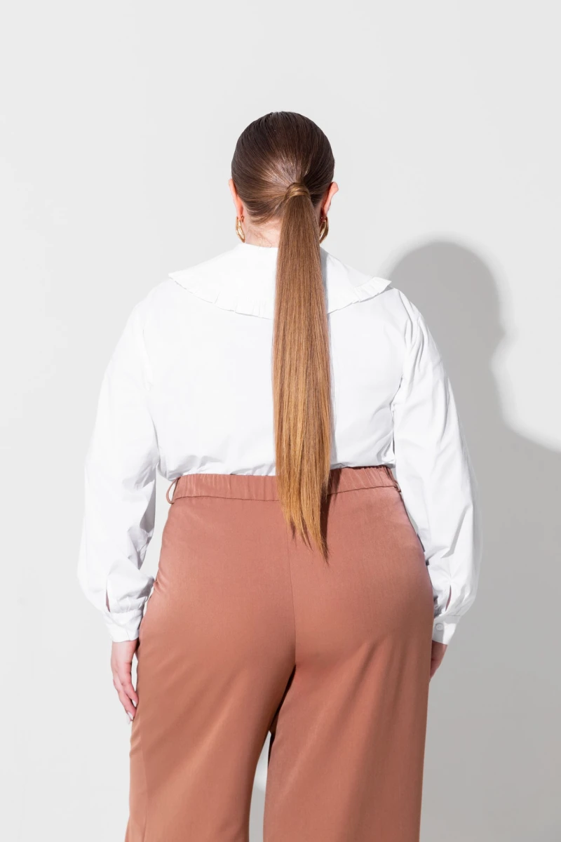 White cotton shirt plus size