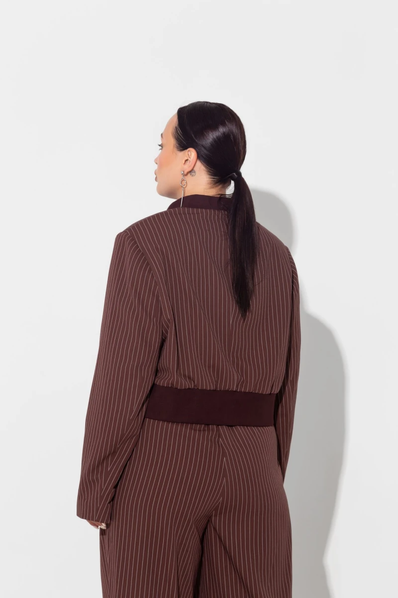  Chocolate bomber jacket and pants suit plus size