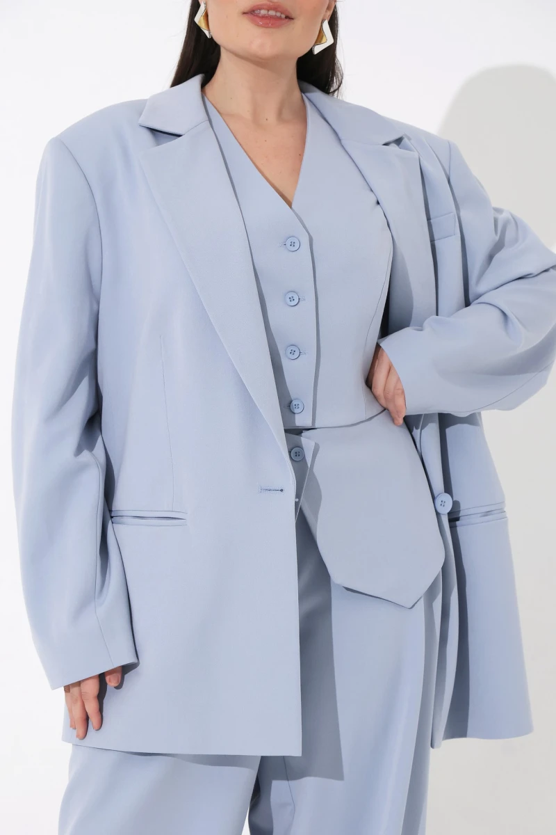 Blue oversized jacket plus size