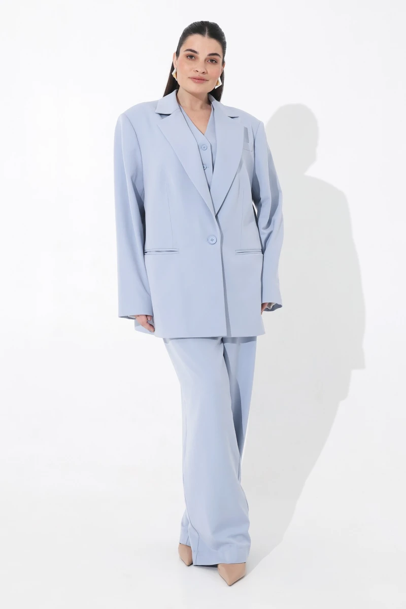 Blue oversized jacket plus size