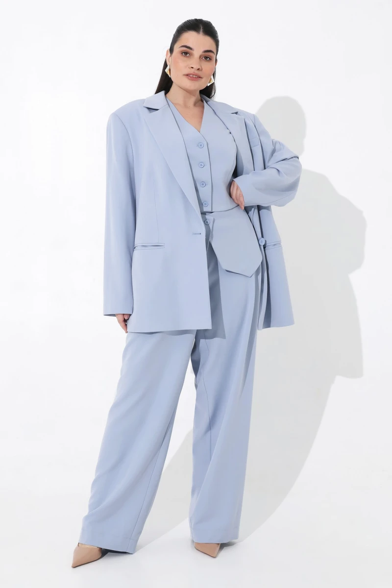 Blue oversized jacket plus size