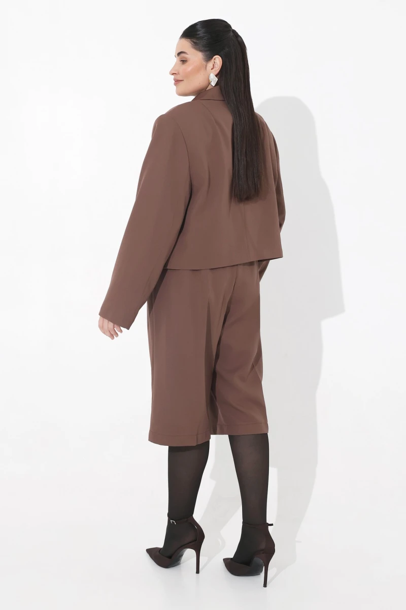 Cropped mocha jacket plus size