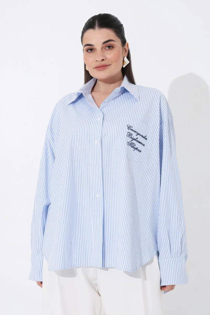 Oversized striped shirt plus size