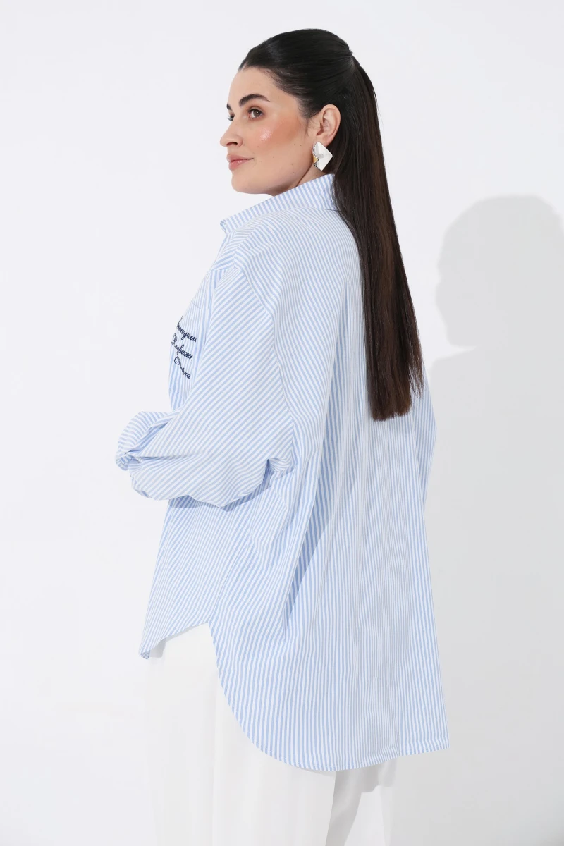 Oversized striped shirt plus size