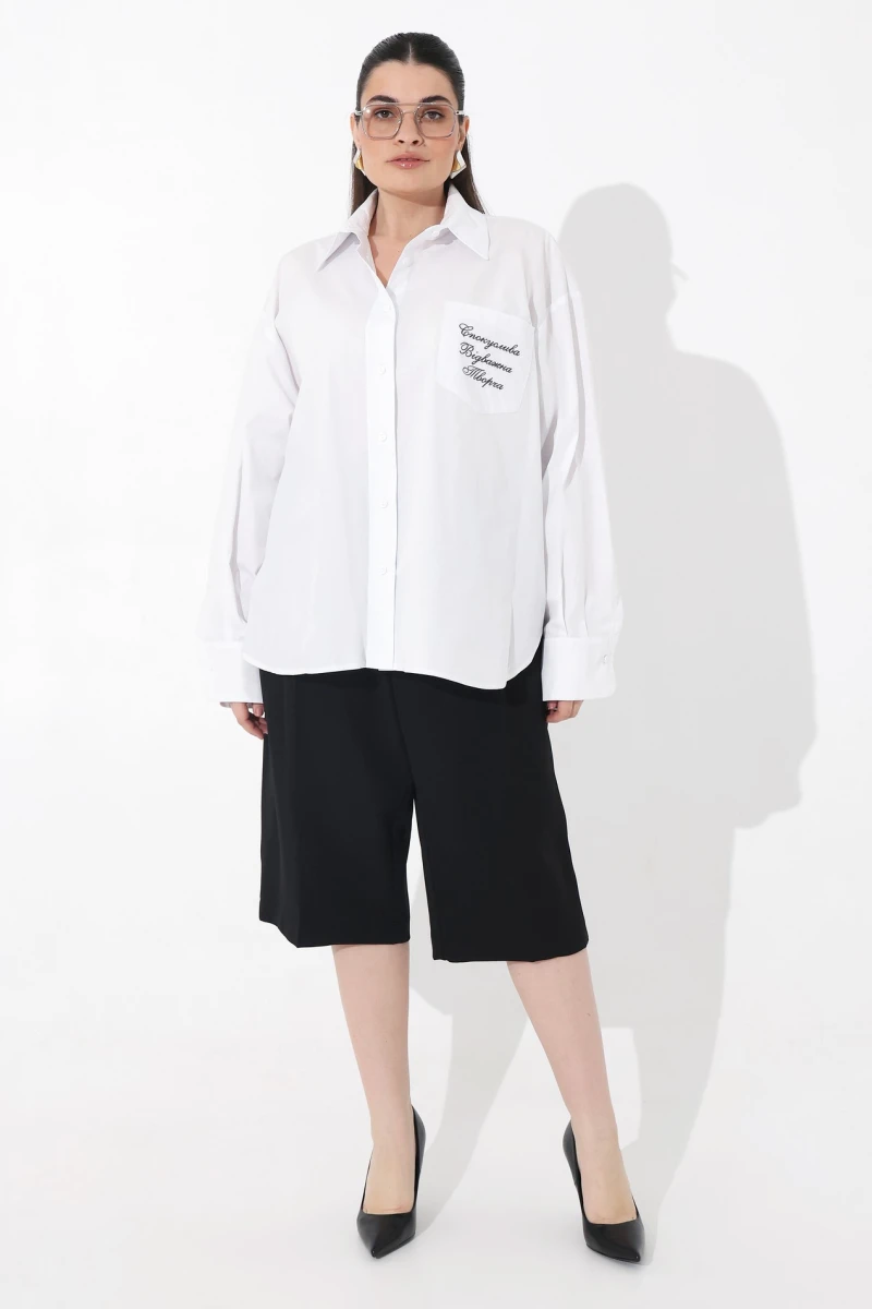 Oversized milky shirt plus size #2