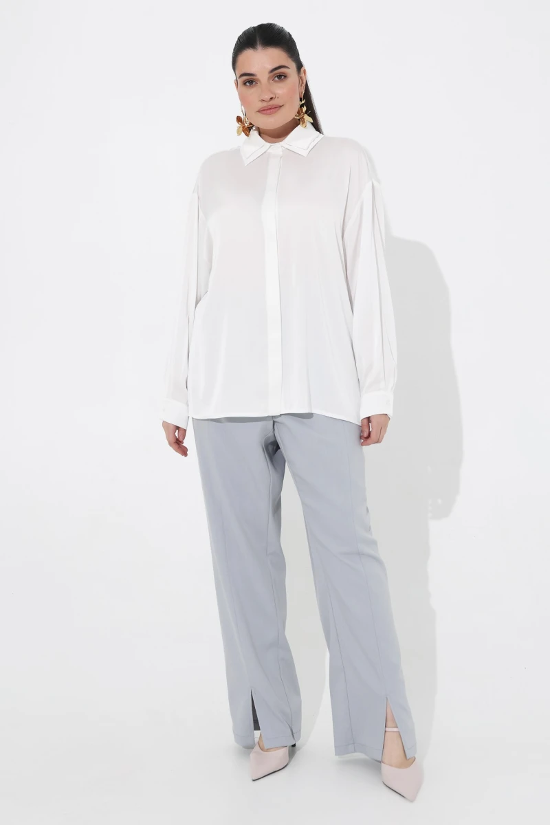 Milk silk blouse plus size