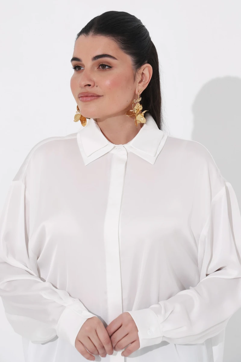 Milk silk blouse plus size