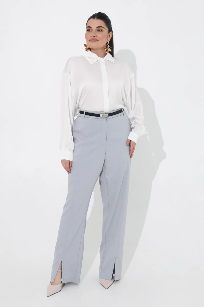 Milk silk blouse plus size