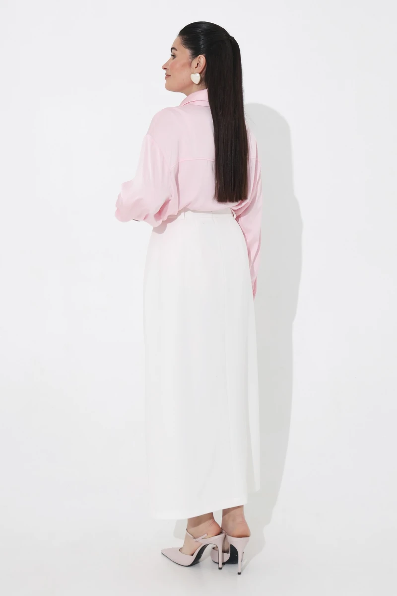 Pink silk blouse plus size