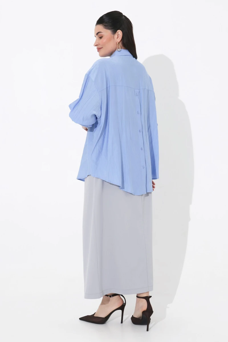 Blue viscose shirt plus size