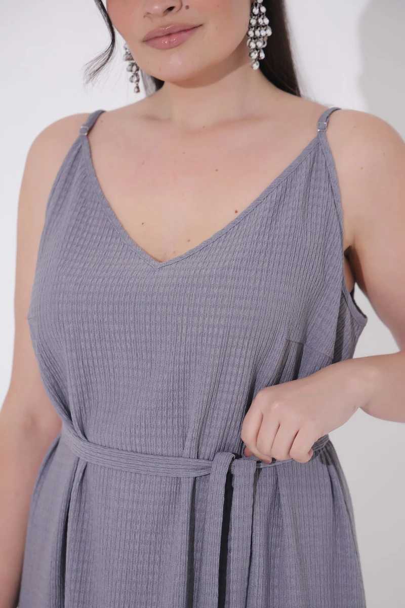 Gray combination dress plus size