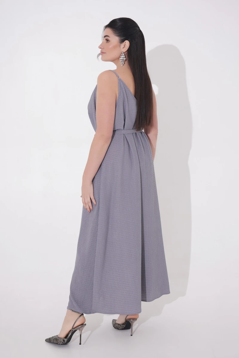 Gray combination dress plus size