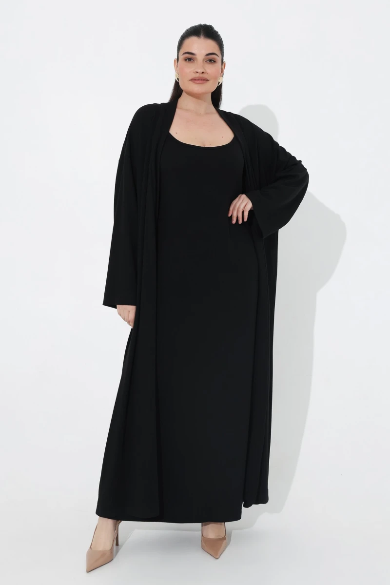 Maxi dress black plus size