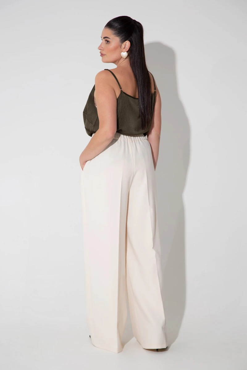 Satin khaki tank top plus size