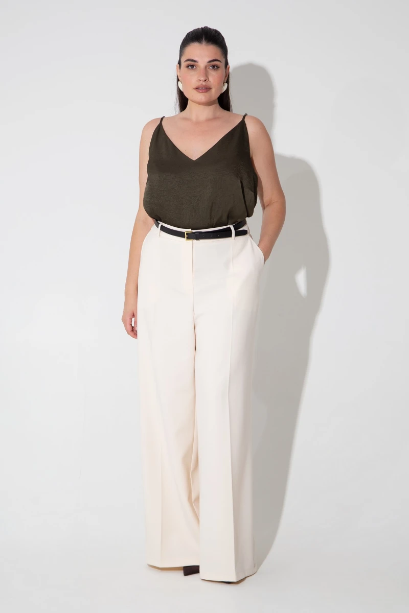 Satin khaki tank top plus size