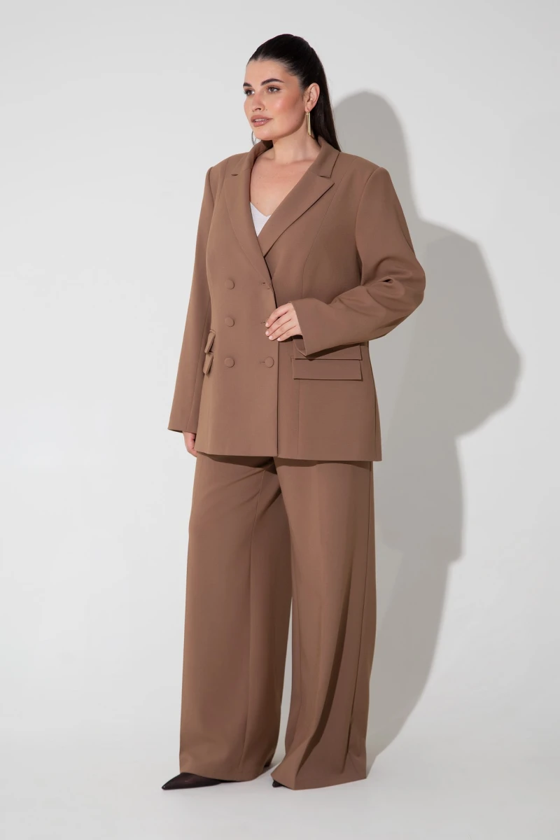 Caramel palazzo pants plus size #2