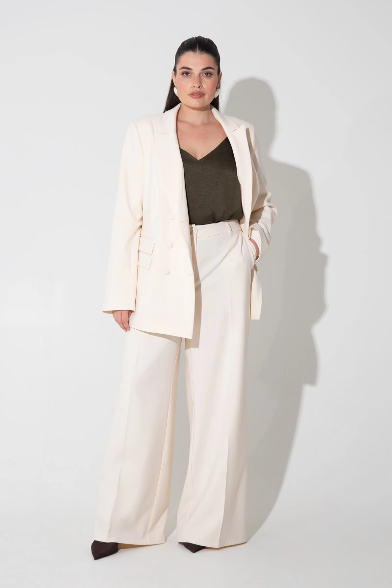 Cream palazzo pants plus size