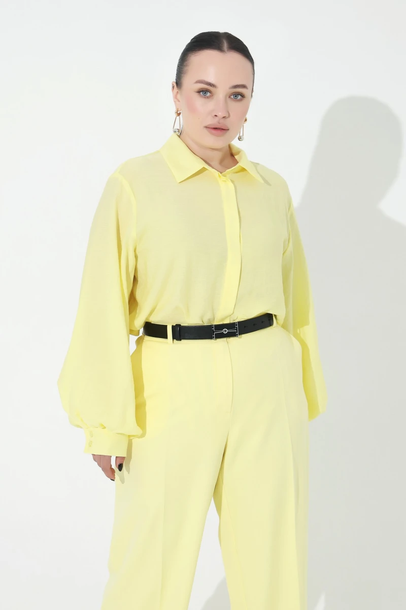 Світло-жовті брюки великий розмір