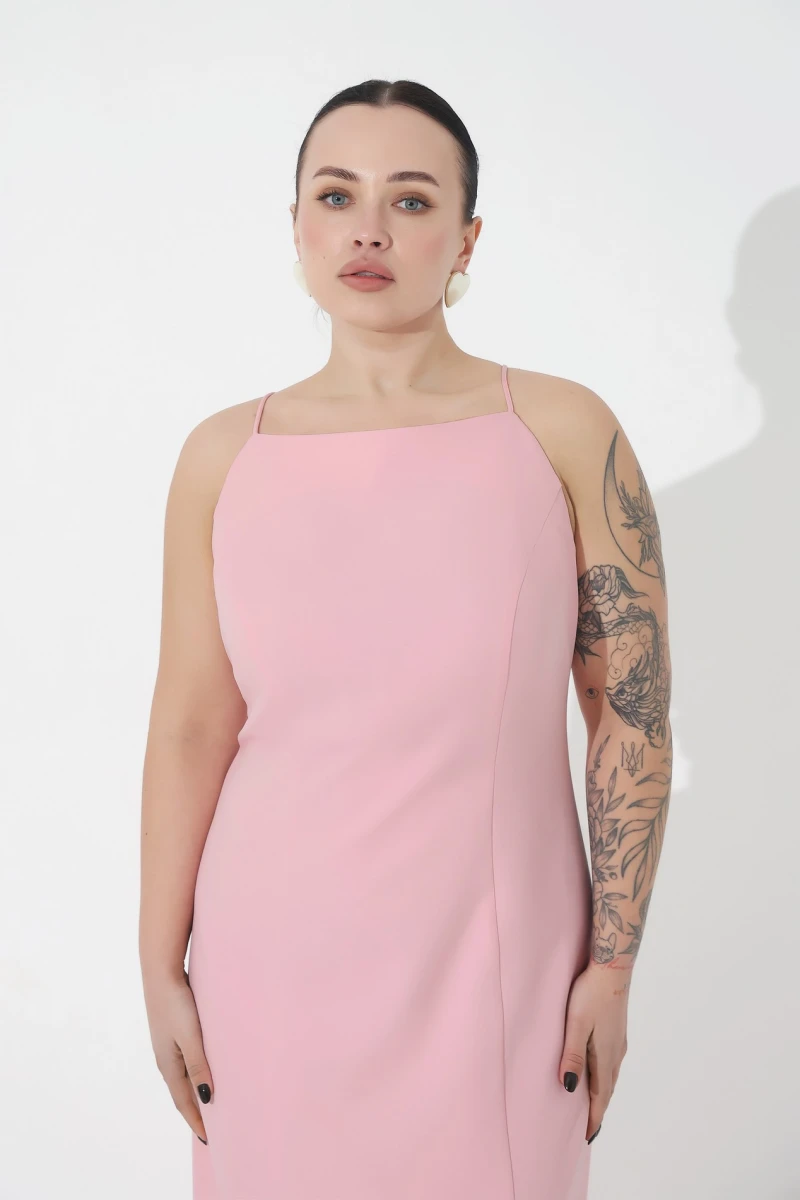Pink midi dress plus size