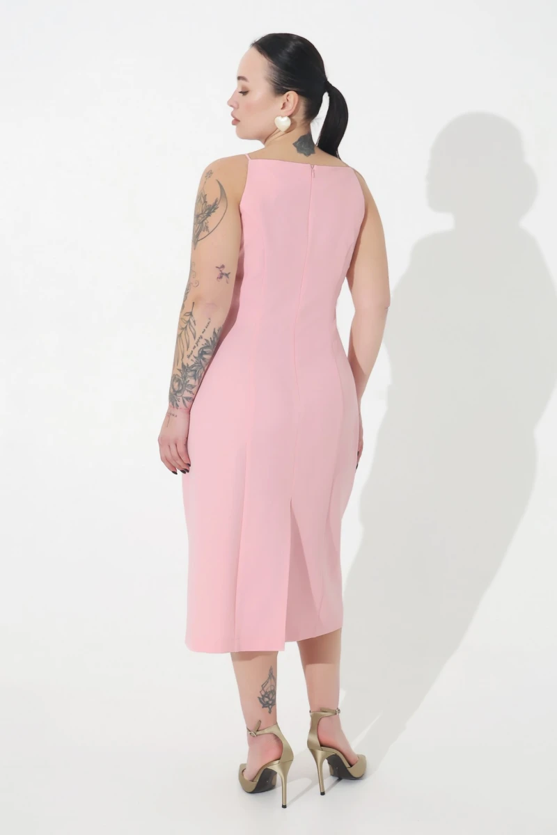 Pink midi dress plus size