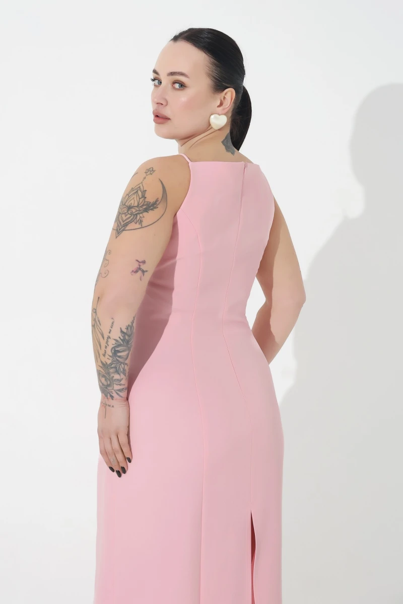Pink midi dress plus size