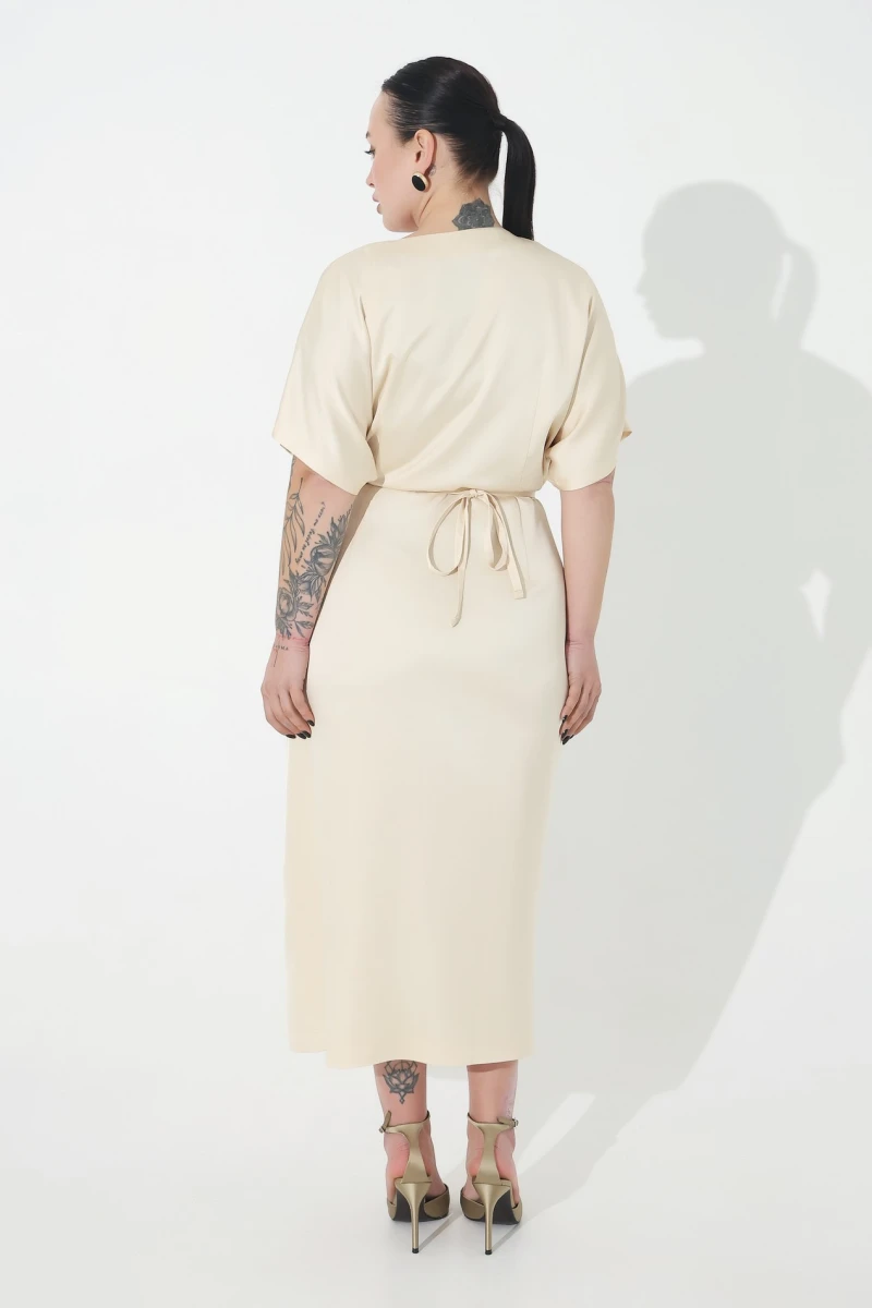 Cream midi dress plus size
