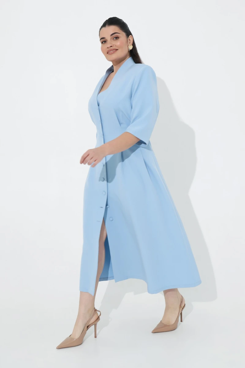 Midaxi dress blue plus size