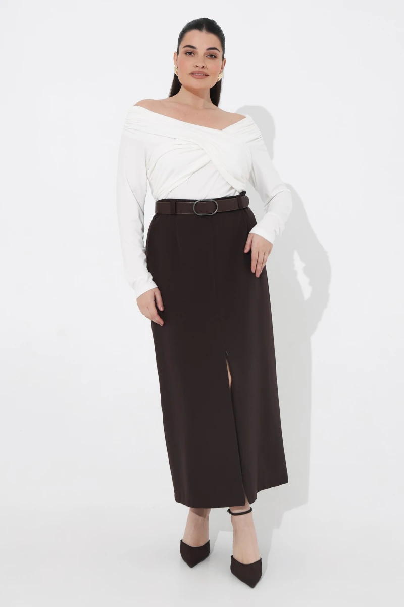 Milk draped longsleeve plus size