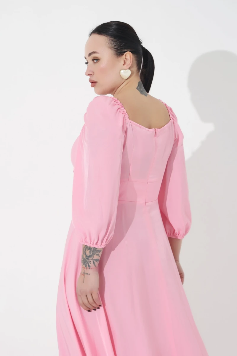 Pink midi dress plus size