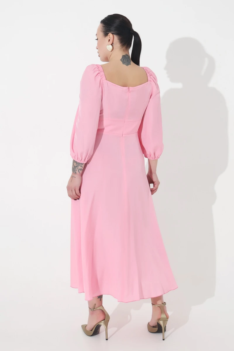 Pink midi dress plus size