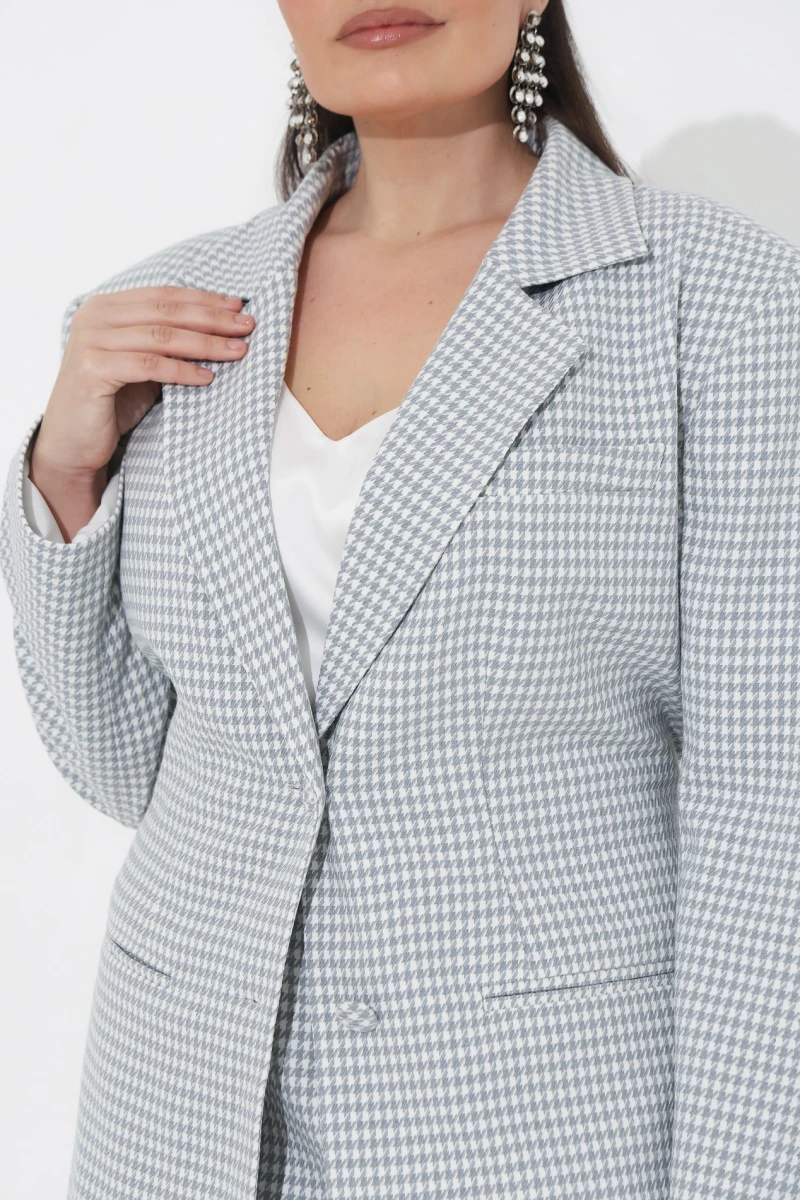 Jacket gray paw on milky plus size