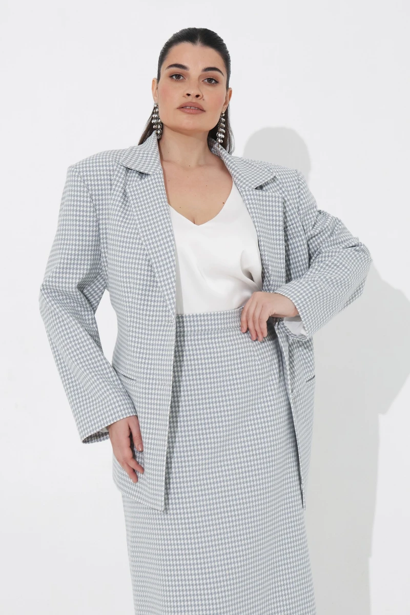 Jacket gray paw on milky plus size