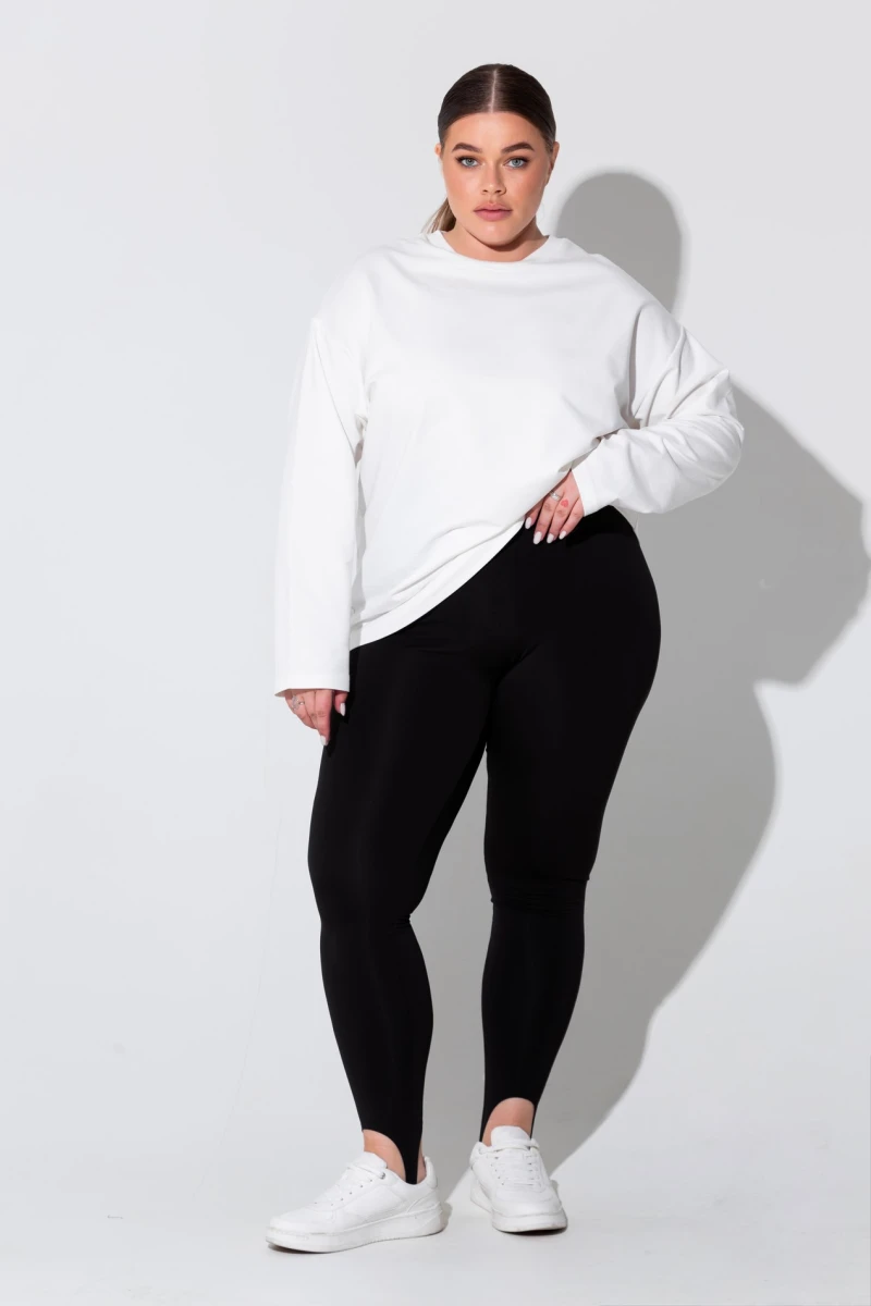 Longsleeve loose fit knitwear milk plus size