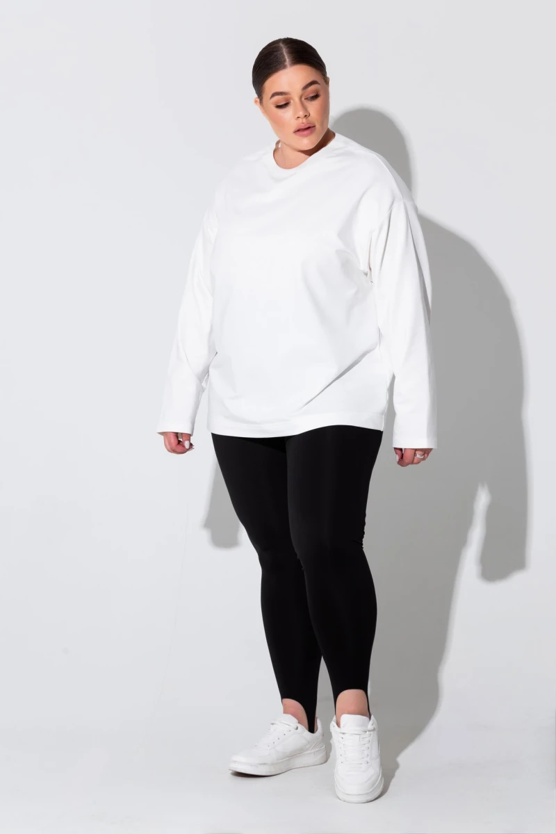 Longsleeve loose fit knitwear milk plus size