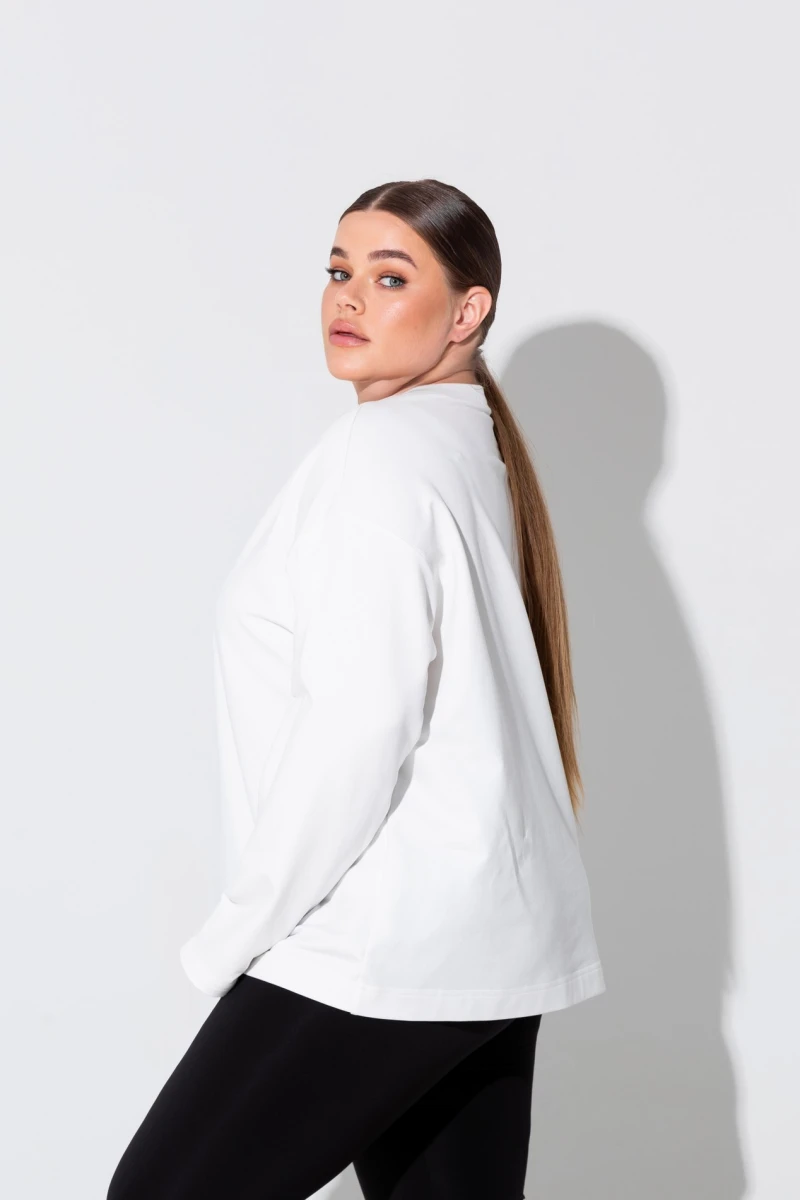 Longsleeve loose fit knitwear milk plus size