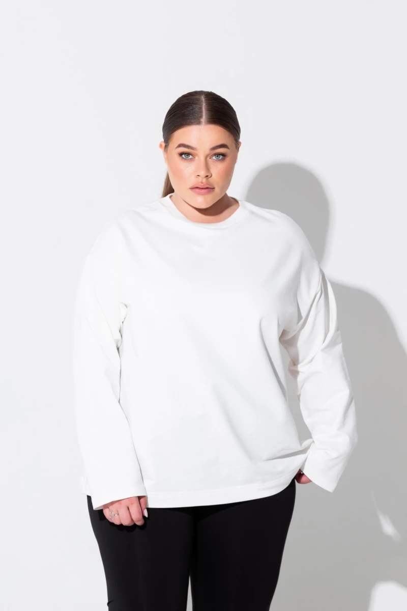 Longsleeve loose fit knitwear milk plus size