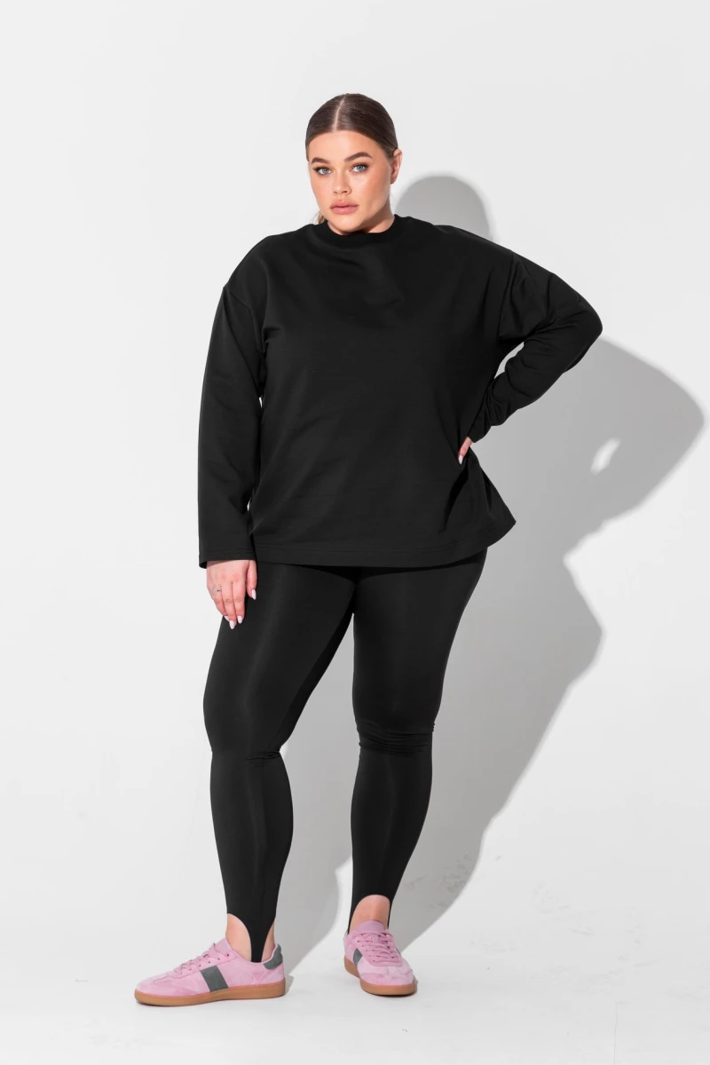 Longsleeve loose fit knitwear black plus size