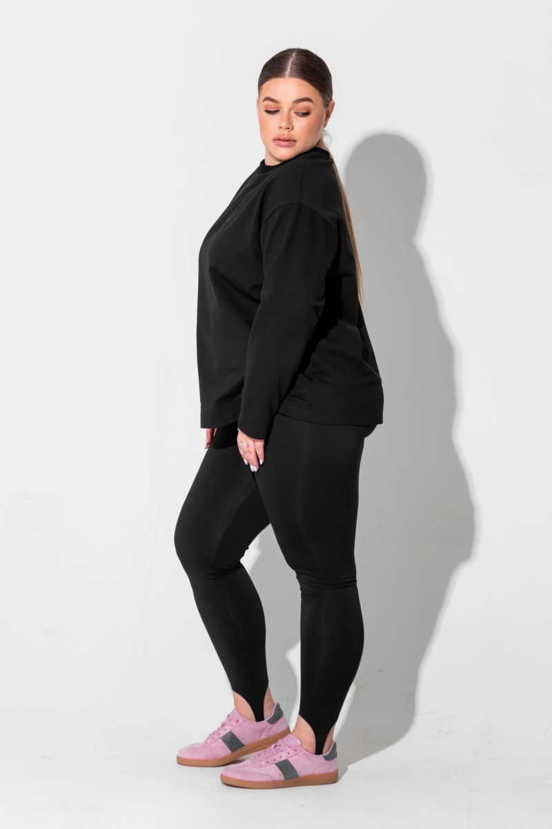 Longsleeve loose fit knitwear black plus size