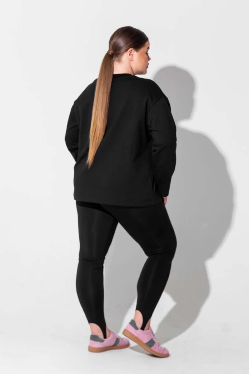 Longsleeve loose fit knitwear black plus size