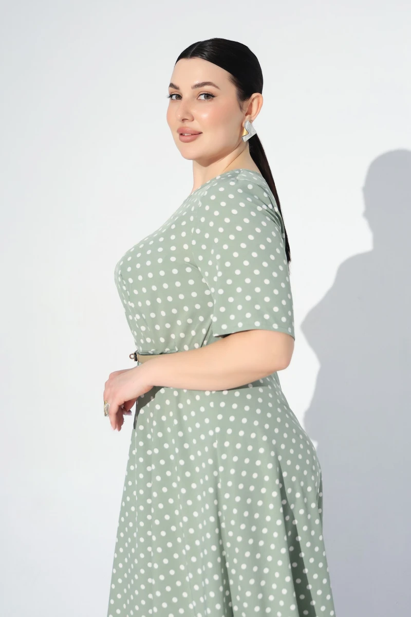 Dress milk peas on sage plus size