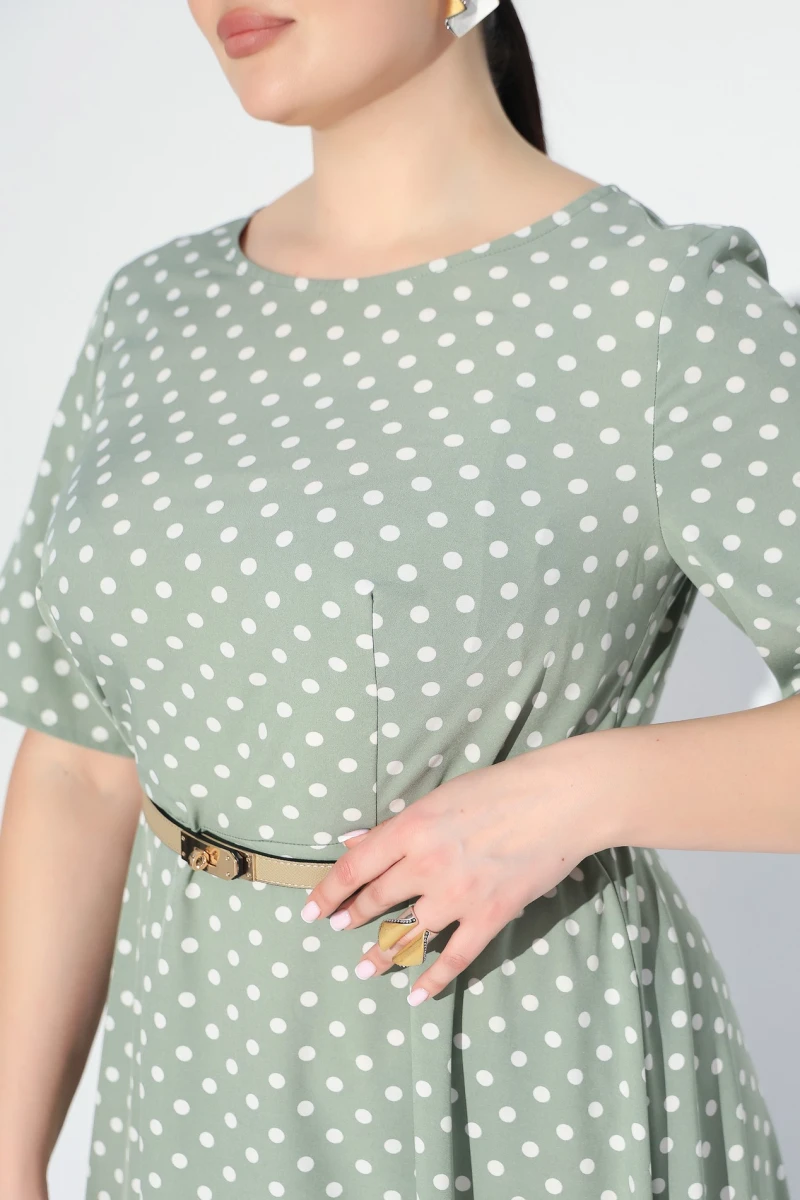 Dress milk peas on sage plus size