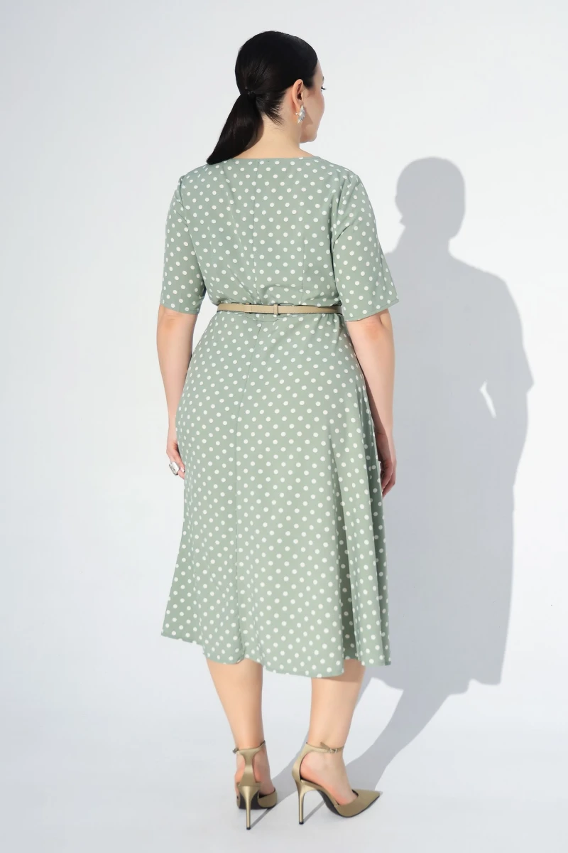 Dress milk peas on sage plus size